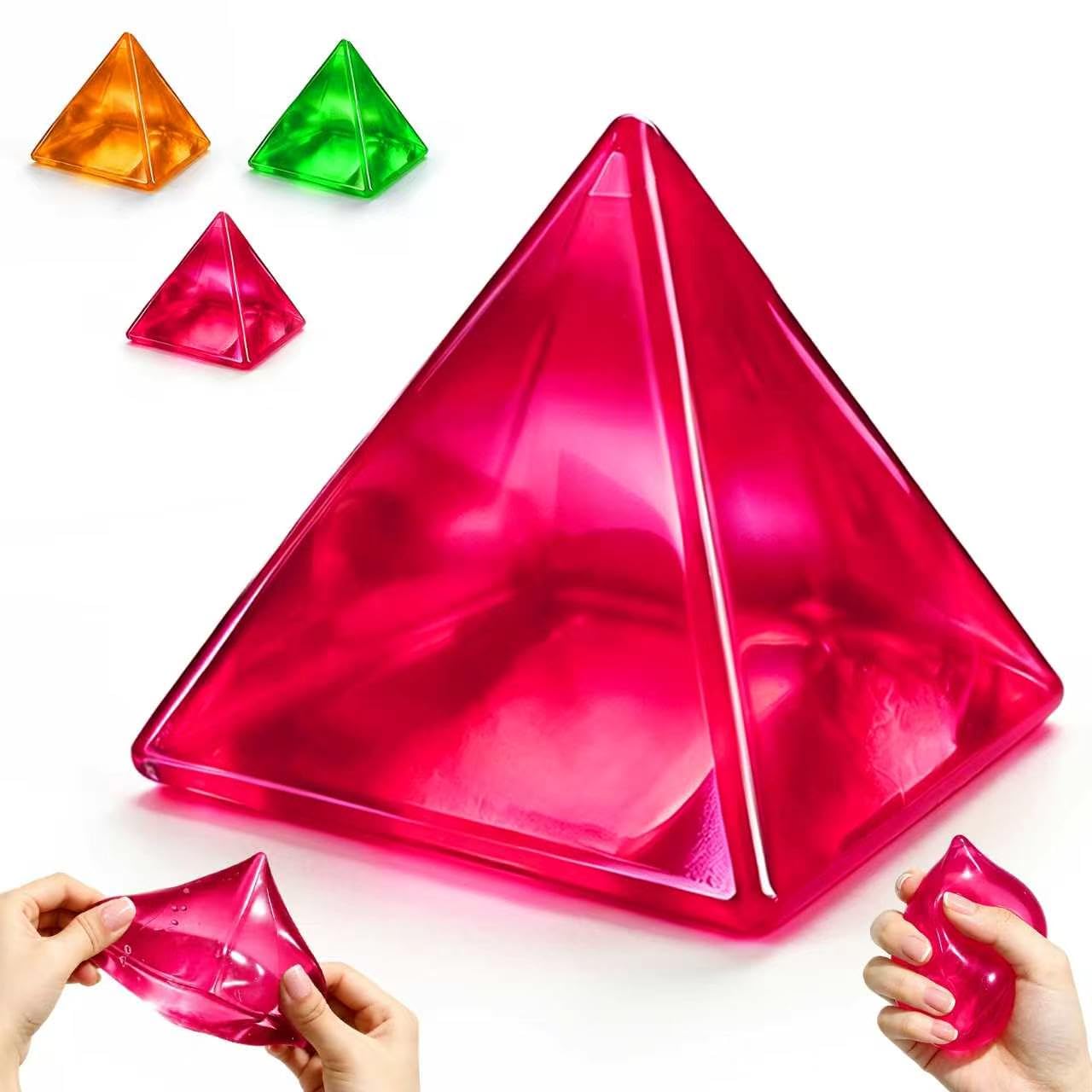 Pyramid Squishy Fidget Toys, Triangle Slow Rising Squishy Toys, Soft Sensory Stress Balls for Adults Anxiety Relief Party Favors Birthday Gift (Orange)