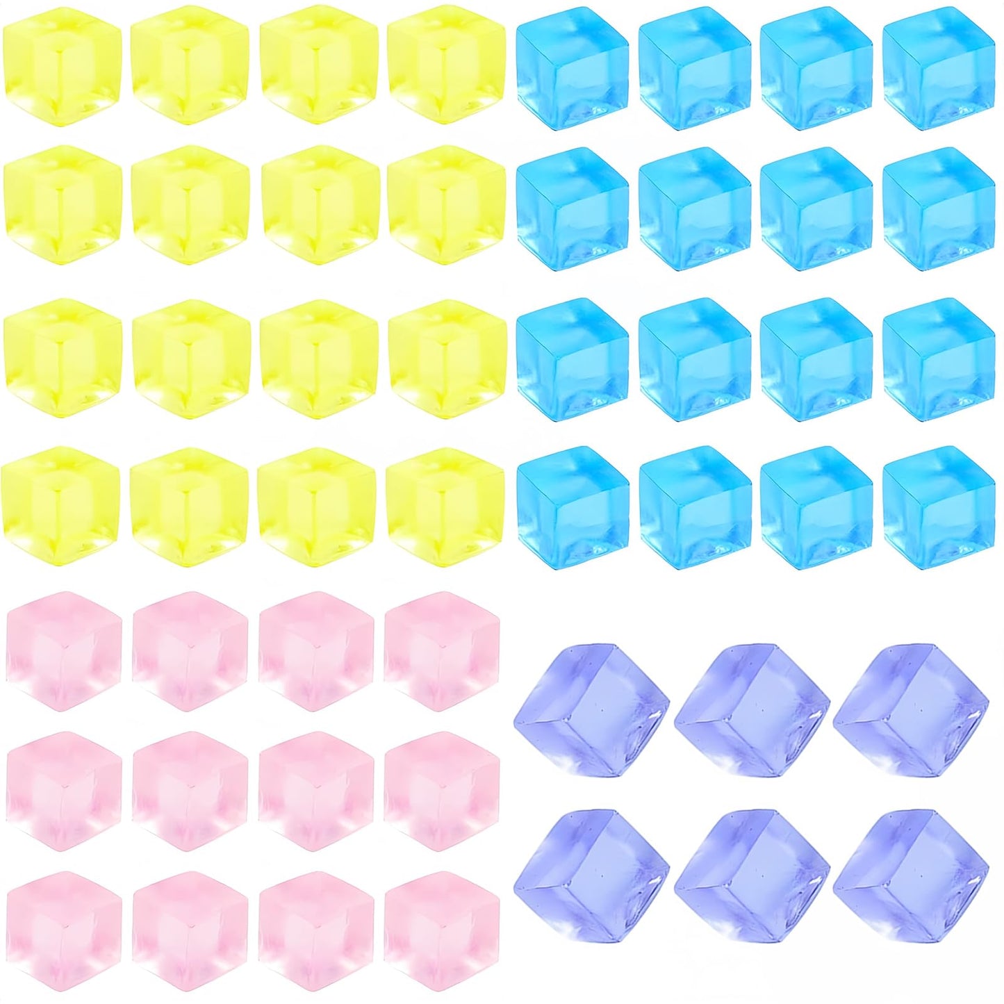 24Pcs Stress Balls Fidget Toys Adults, Ice Cube Squeeze Toys - Square Squeeze Ball Sensory Toys, Squeeze Toys - Small, Stress Balls for Adults, Easter, Christmas, Party Favors, Stocking Stuffers