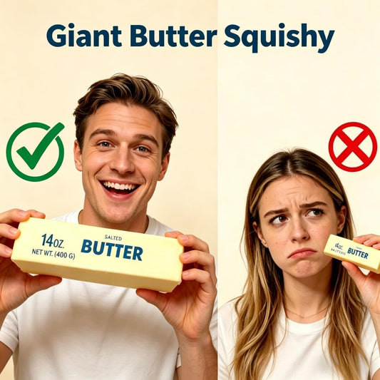 10in Giant Butter Squishy, Jumbo Big Butters 14oz Squeeze Stress Balls, Large Butter Stick Stress Relief Slow Rising Fun for Anxiety Relief Party Favors
