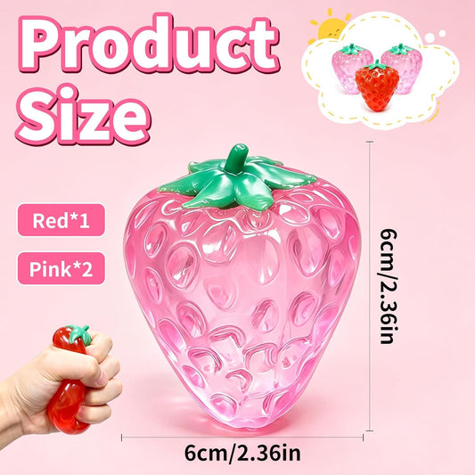 3 Pcs Big Squeeze Strawberry, Cute Strawberry Squeeze Toys for Adults, Classroom Prizes, Christmas, Party Favors, Stocking Stuffers