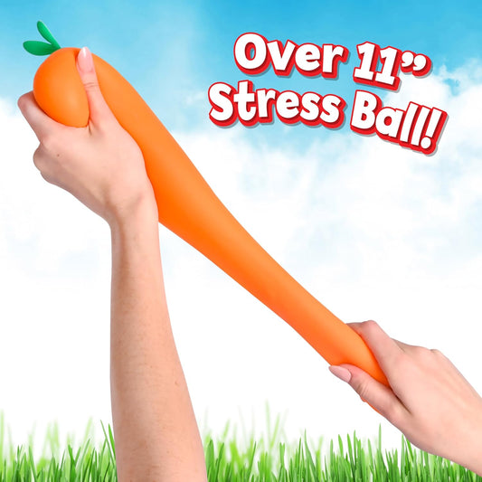 Squishy Carrot – Jumbo 11.5 Inch Squishy Vegetable | Giant Stress Relief Toy | Fidget Sensory Food Fun for Kids, Teens & Adults