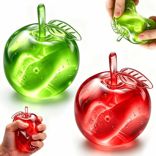 Apple Squishies Fidget Toy, Squishies Apple Giant Fruit Squishies Toys Slow Rising Decompression Squeeze Fidget Stress Ball for Adults Home Office Anxiety Relief & Focus (4 Colors)