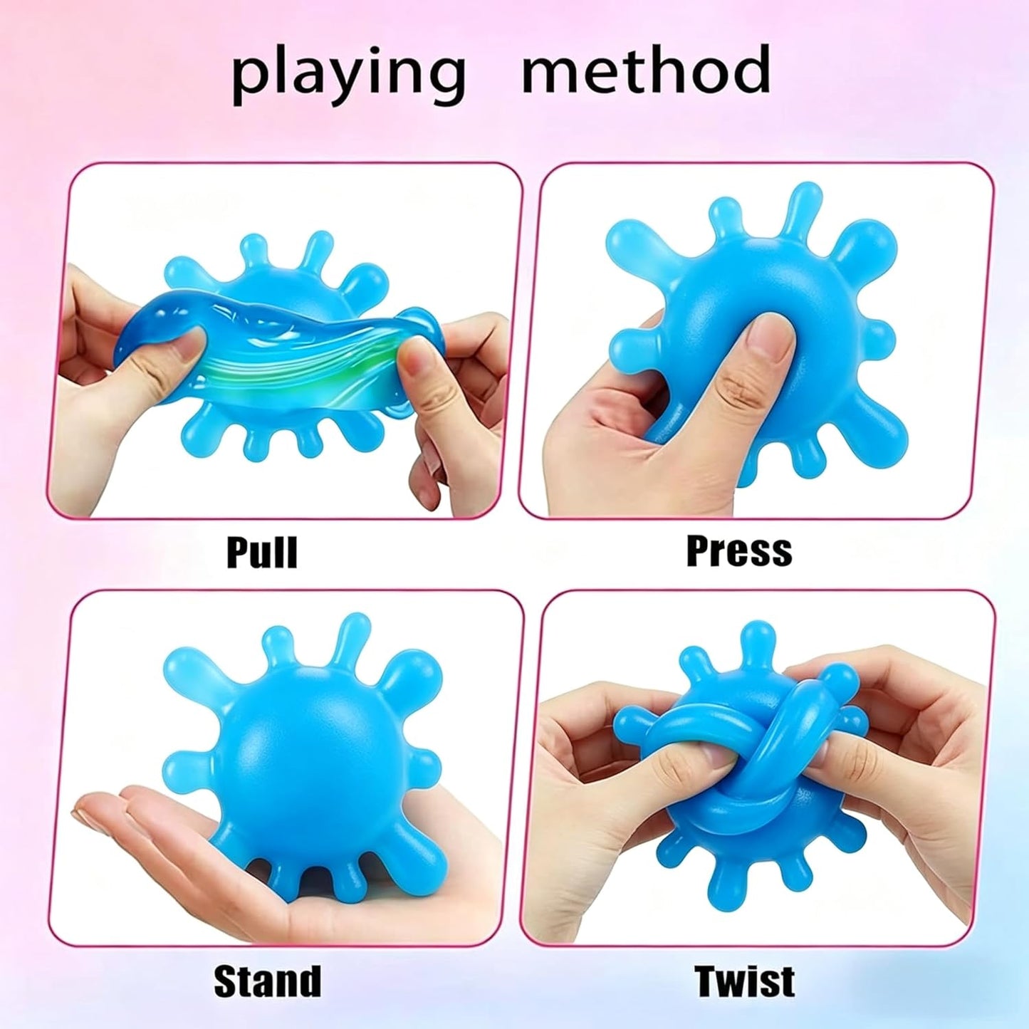 Virus Stress Balls, TPR Squeeze Stress Relief Fidget Toys, Sensory Anxiety Relief Squishies for Adults, Calming Fidget Toys for Autism, Office Stress Relief Toys