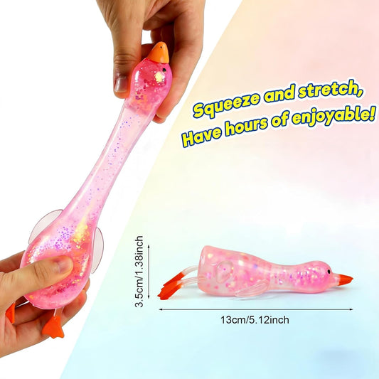 4pc Glitter Ducks, Fidget Toys Stress Balls, Stress Relief Sensory Toys, Bulk Party Supplies & Easter Gifts