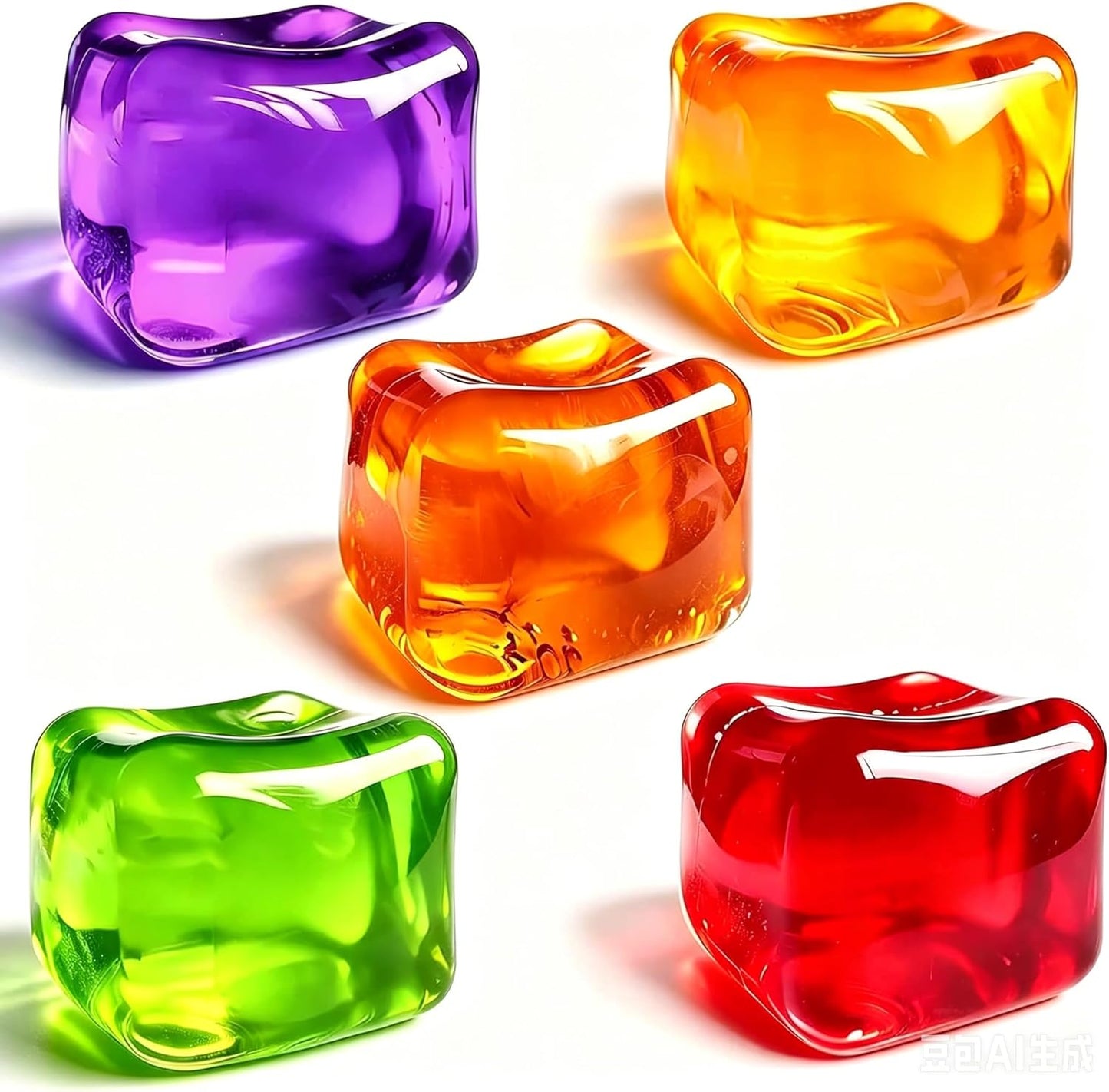 5 Pack Fidget Toys Squishy Stress Cube, Stress Balls for Kids, Adults Squishies Anxiety Stress Relief, Ice Squishy Cube Sugar Balls, Sensory Toys for Kids with Autism, Fidgets for Classroom Prize