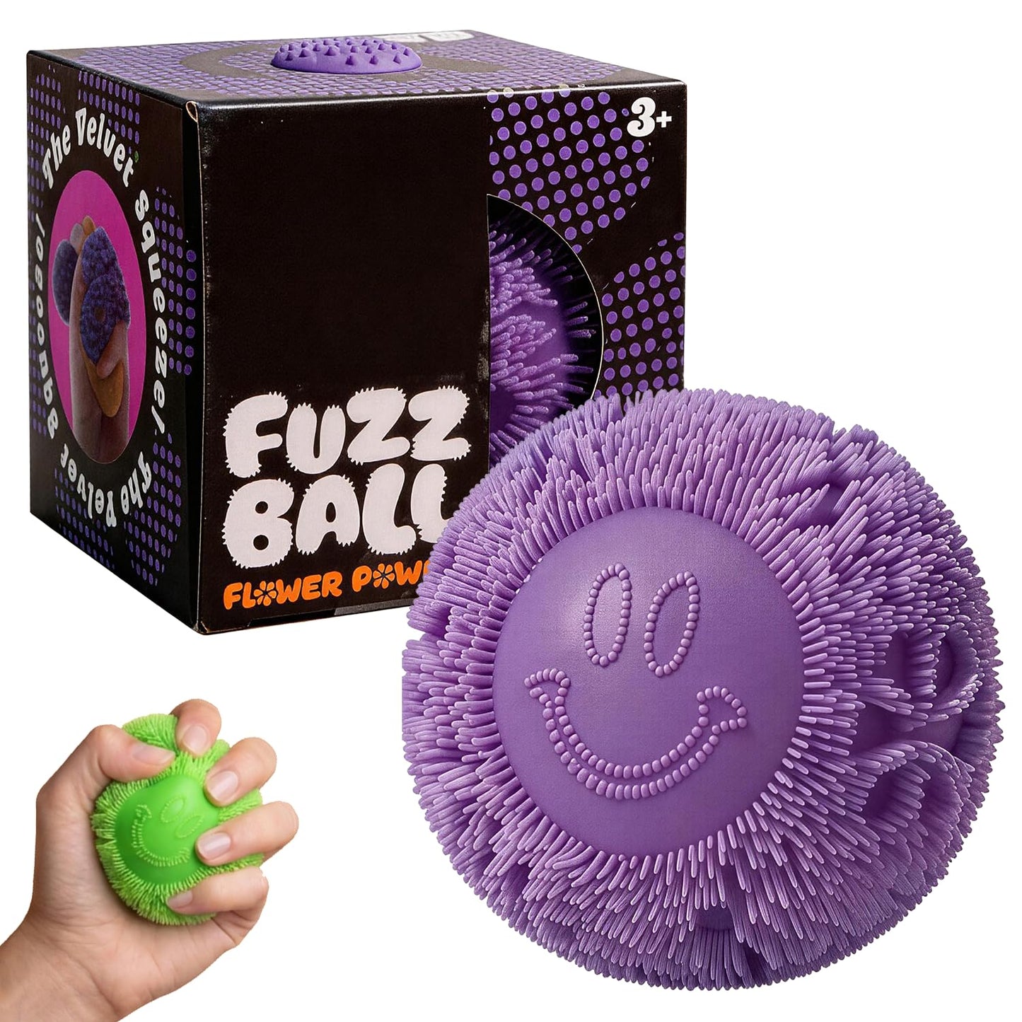 Fuzz Ball Squishy Stress Ball Slow Rising Memory Foam Fidget Squishy Fuzz Balls Adults Anxiety Stress Relief Toys - Blue