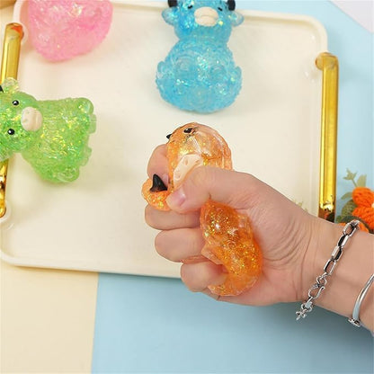 4PCS Glitter Highland Cow Fidget Squishies - Ultra-Soft Slow Rising Stress Relief Toys, Cute Desk Decor for Cow Lovers Adults | Easter Basket Stuffers Party Favors