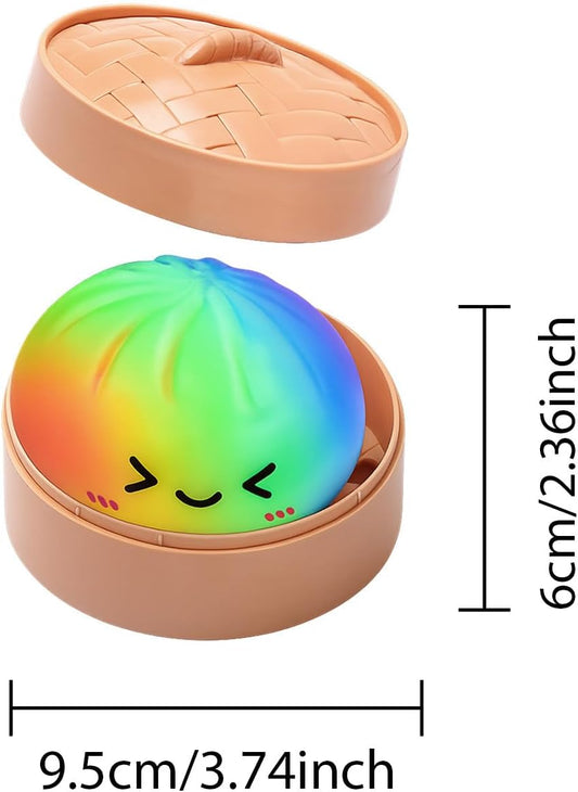 Dumpling Squishies Dumpling Squishy with Smile, Stress Relief Anxiety Squeeze Toys with Food Steamer, for Birthday Gifts, Party Favors