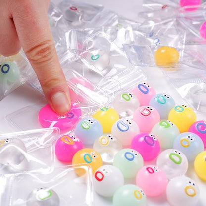 24 Packs Mini Squishies Expression Squishies Fidget Toys with 24 Keychains, Sticky Cute Mini Fidgets Squishies Toys Stress Reliever Toys, Pinata Fillers Easter Basket Stuffers Party Favors (Colorful)