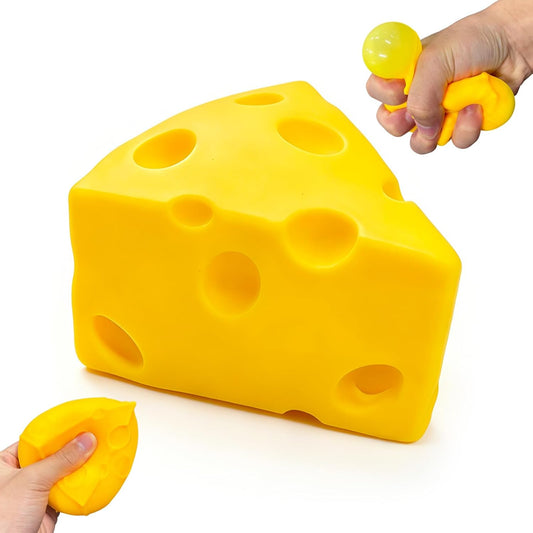 Cheese Squeeze Toy, Yellow Stress Balls Fidget Toys, Stress Relief for Adults, Easter, Party Favors Gift (1Pcs)