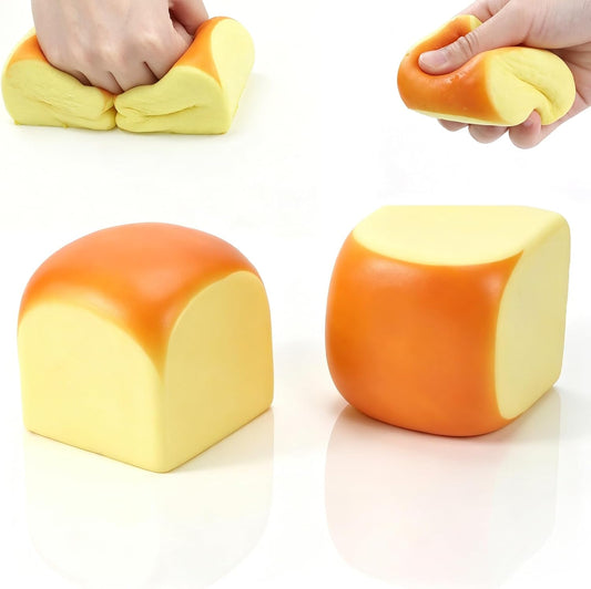 2 Pack Slow Rising Bread Squeeze Toy, Bread Fidget Toys Stress Ball for Teenager Adults, Office Desk Toy Holiday Party Birthday Gifts