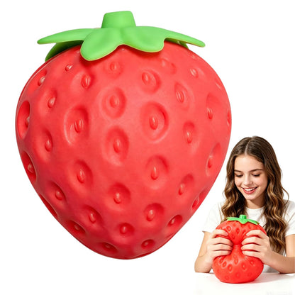 8in Giant Strawberry Squishy, Jumbo Big Cute Realistic Strawberry Stress Ball Soft Squishys Slow Rising Stress Ball for Anxiety Stress Party Favors (Giant Strawberry)