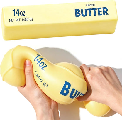 10in Giant Butter Squishy, Jumbo Big Butters 14oz Squeeze Stress Balls, Large Butter Stick Stress Relief Slow Rising Fun for Anxiety Relief Party Favors