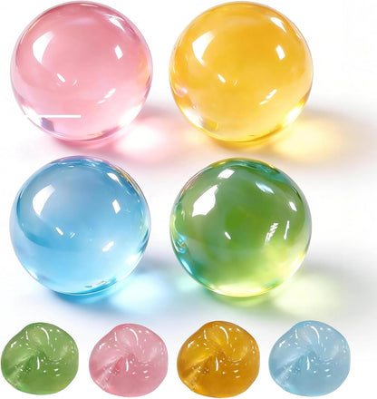 4Pcs Handmade Coconut Oil Squishy Ball Stress Relief Toy, Ultra Soft Non‑Sticky Odorless Squeeze Ball, Reusable Slow Rising Squishy, Sensory Fidget Toy for Teenages Adults Office School