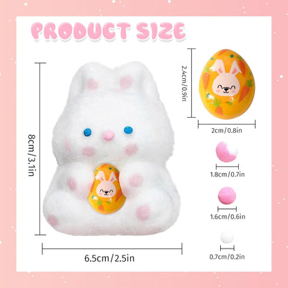 2 Packs Easter Bunny Squishies Fidget Toys, Ultra Soft Squeeze Toys Sticky Toys for Autism, Fidgets Valentines Day Gifts Easter Basket Stuffers