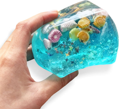 Stress Balls Fidget Toys, 2026 New Squeeze Ice Cube Marine Style Shells, Soft Slow Rise Stress Relief Toys for Adults Teenage Classroom Prizes
