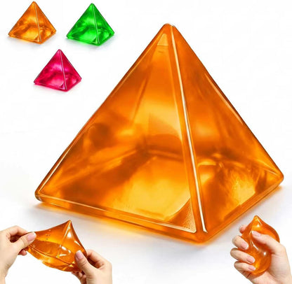 Pyramid Squishy Fidget Toys, Triangle Slow Rising Squishy Toys, Soft Sensory Stress Balls for Adults Anxiety Relief Party Favors Birthday Gift (Orange)