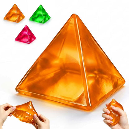 Pyramid Squishy Fidget Toys, Triangle Slow Rising Squishy Toys, Soft Sensory Stress Balls for Adults Anxiety Relief Party Favors Birthday Gift (Orange)