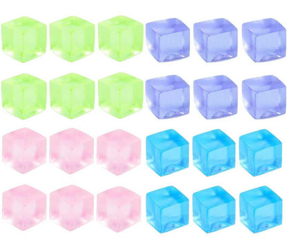 24Pcs Stress Balls Fidget Toys Adults, Ice Cube Squeeze Toys - Square Squeeze Ball Sensory Toys, Squeeze Toys - Small, Stress Balls for Adults, Easter, Christmas, Party Favors, Stocking Stuffers