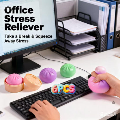 6 Pack Surprise Box, 6 Color Squeeze Fidget Toys, Soft TPR Stress Relief Squishies, Prizes Birthday Party Favors for Adults