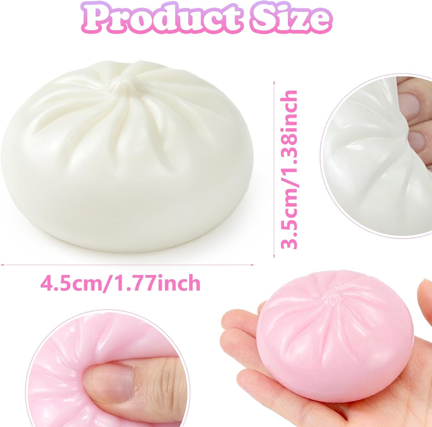 Dumpling Stress Balls Fidget Toy for Adults, 2Pcs Dumplings Soft Squeeze Toy, Desktop Office Toys for Birthday Party Gifts