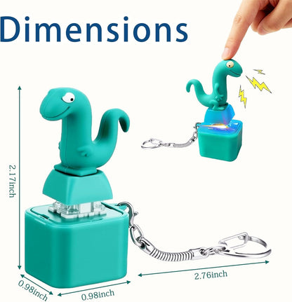 5PCS Lizard Fidget Keychain Clicker Toys, Rechargeable Lizard Button Keychain with Real Keyboard