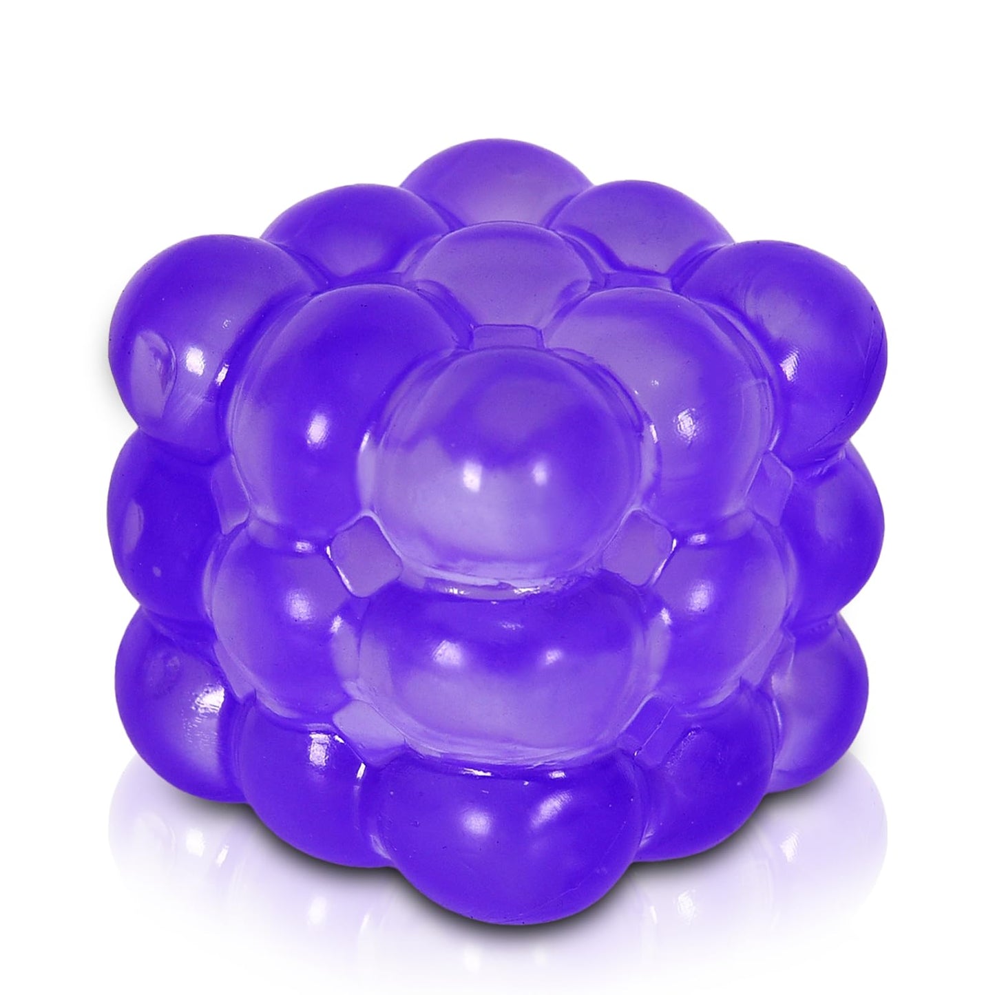 Squishy Cube Stress Toy – 1.77 in / 4.5 cm Smooth Squeeze Cube Fidget Toy for Kids & Adults, Sensory Stress Relief Toy for Focus, Soft Handheld Desk Fidget (Purple)