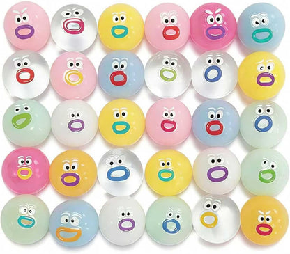24 Packs Mini Squishies Expression Squishies Fidget Toys with 24 Keychains, Sticky Cute Mini Fidgets Squishies Toys Stress Reliever Toys, Pinata Fillers Easter Basket Stuffers Party Favors (Colorful)