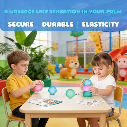 3 Pcs 1.45’’ Textured Stress Balls, Silky Soft Memory Gel Squeeze Balls, Anxiety Stress Relief Fidget Toys for Kids Adults, Warm Series Squishy Fidget Balls Pack