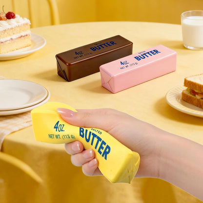 Butter Squishy Fidget 3 Pcs, Super Soft Butter-Shaped Slow Rising Squeeze, Stress Relief Anxiety Relaxation Squishies, Ideal for Birthday Gifts, Party Favors and Classroom Prizes (3, Butter&Chocolate)