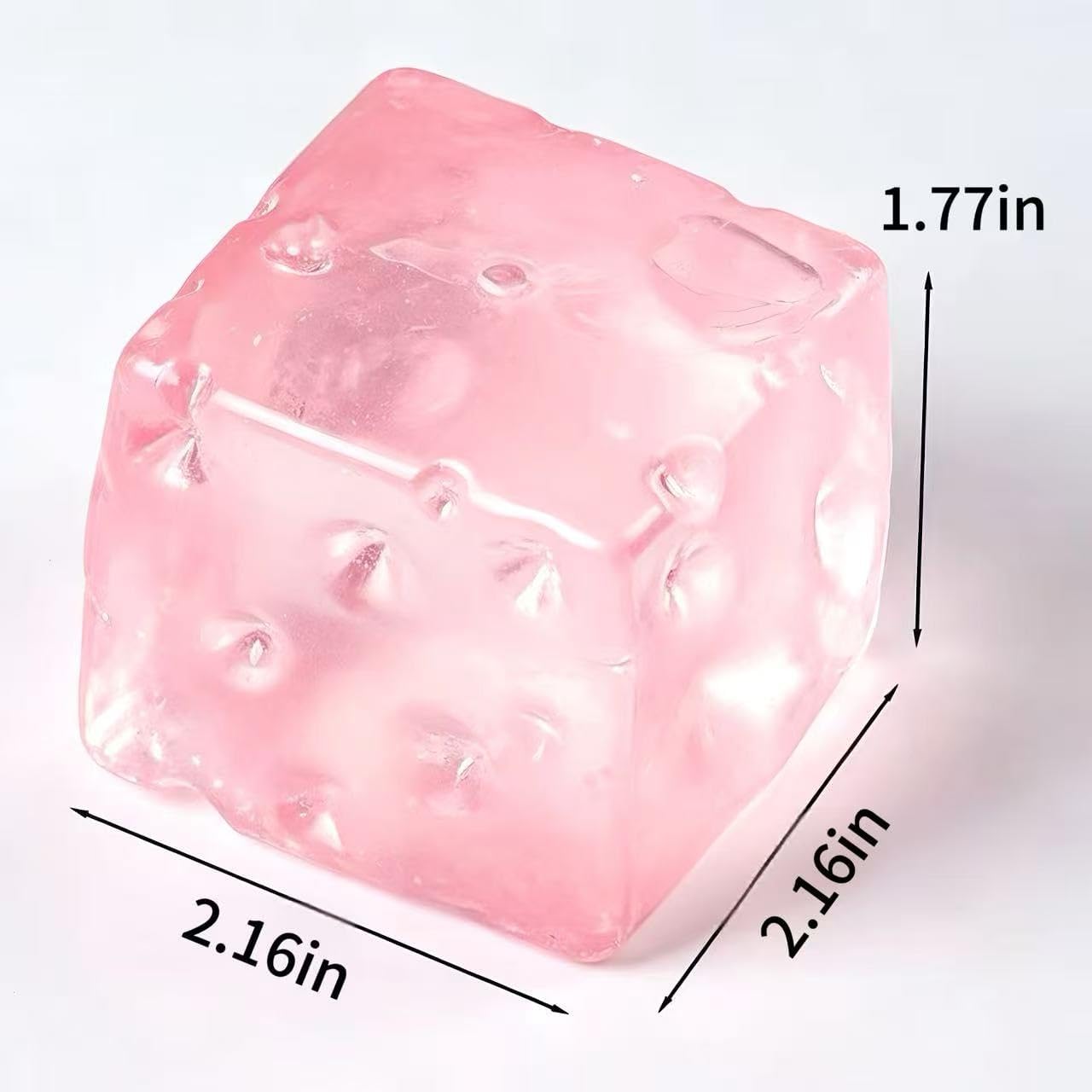 Stress Balls for Adults, Cheese Stress Cube Fidget Toys, Super Soft Butter-Shaped Slow Rising Squeeze, Ideal for Birthday Gifts, Party Favors, Easter Basket Stuffers, 2.17 Inch (Pink)