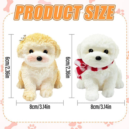 2PCS Cute Squishy Dog Toys - Handmade Squishy Dog Relief Toy, Ultra Soft Silicone Squishies Toy for Kids & Adults, Autism & Anxiety Relief, Fun Gift for Boys & Girls (White-Curry)