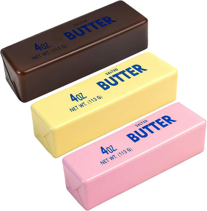 Butter Squishy Fidget 3 Pcs, Super Soft Butter-Shaped Slow Rising Squeeze, Stress Relief Anxiety Relaxation Squishies, Ideal for Birthday Gifts, Party Favors and Classroom Prizes (3, Butter&Chocolate)