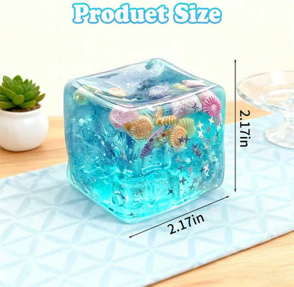 Stress Balls Fidget Toys, 2026 New Squeeze Ice Cube Marine Style Shells, Soft Slow Rise Stress Relief Toys for Adults Teenage Classroom Prizes