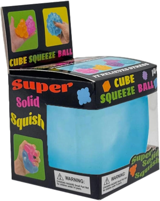 Ice Cube Squeeze Toys, Stress Relief Squishy Sensory Fidget Balls, Soft Elastic, Reusable, for Relaxation and Focus, Blue
