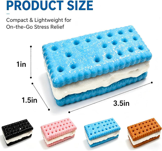 4Pcs Cookies Stress Relief Squishies, Cookies Sticky Squishies Fidget Toys, Ultra-Soft Squeeze Toys, Fidget Toys for Anxiety Relief, Halloween, Suitable for Ages 18 and up