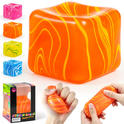 Swirl Cube Squishy, 2.2in Fidget Toys Squishy Stress Cube Slow Rising for Adults Kids, Anxiety Relief, Small Squishy Toys for Classroom Prizes, Birthday Gifts, Party Favors (Blue)