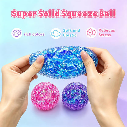 Diamond Squishy-2.2 Inch Diamond Squeeze Balls,Super Solid Squeeze Ball，Slow Rising Squishy,Fun Squishies for Stress Relief, Birthday Gifts Party Favors Classroom Prizes for Kids Adults (Pink)