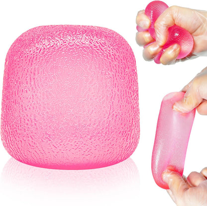 Squishy Fidget Toys, Stress Relief Squeeze Sensory Balls, Stress Relief Toys for Kids and Adults, Sugar Balls for Classroom Prize Favors, Anxiety Relief Party Favors Gifts for Girls & Boys (Pink)