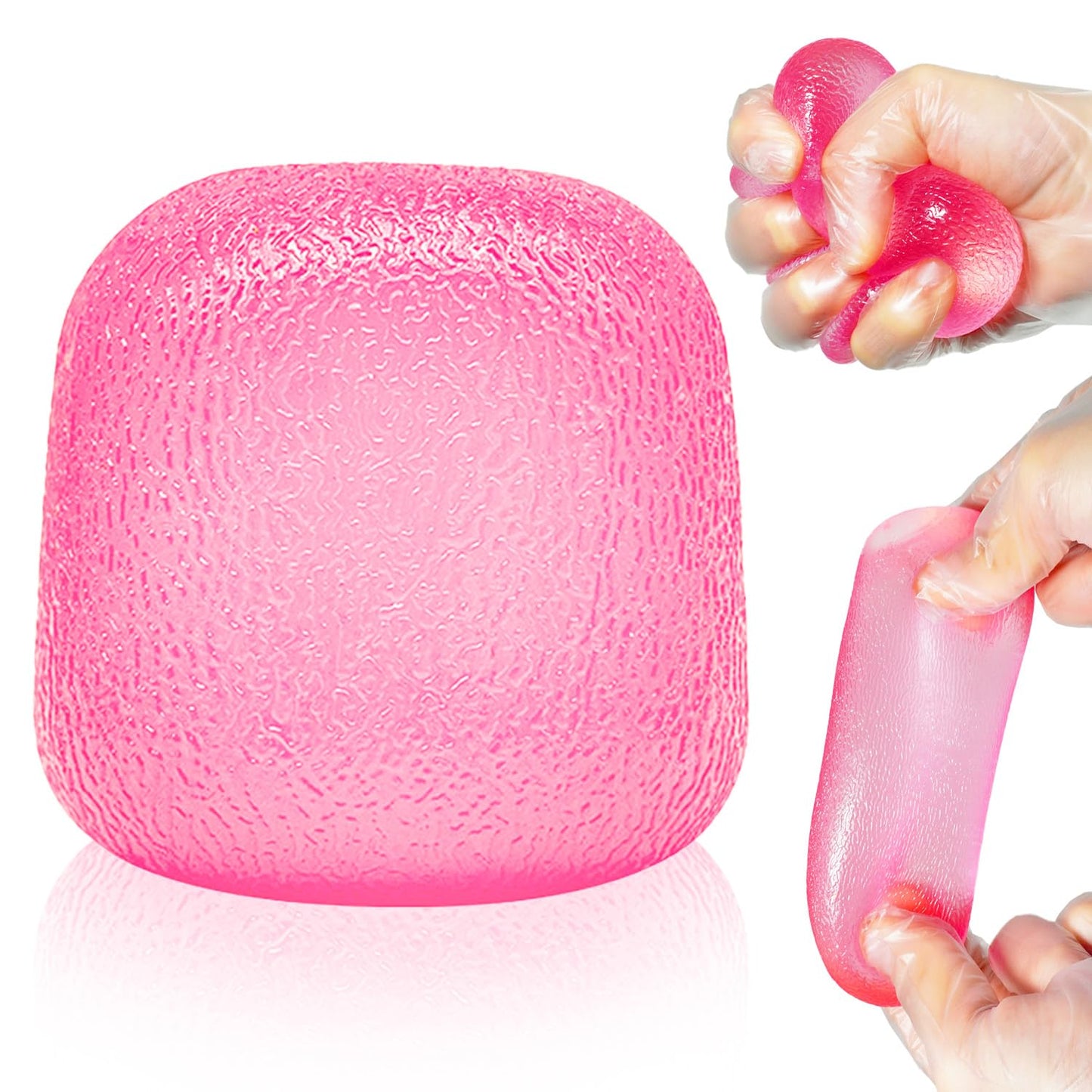 Squishy Fidget Toys, Stress Relief Squeeze Sensory Balls, Stress Relief Toys for Kids and Adults, Sugar Balls for Classroom Prize Favors, Anxiety Relief Party Favors Gifts for Girls & Boys (Pink)