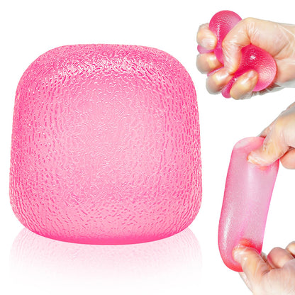 Squishy Fidget Toys, Stress Relief Squeeze Sensory Balls, Stress Relief Toys for Kids and Adults, Sugar Balls for Classroom Prize Favors, Anxiety Relief Party Favors Gifts for Girls & Boys (Pink)