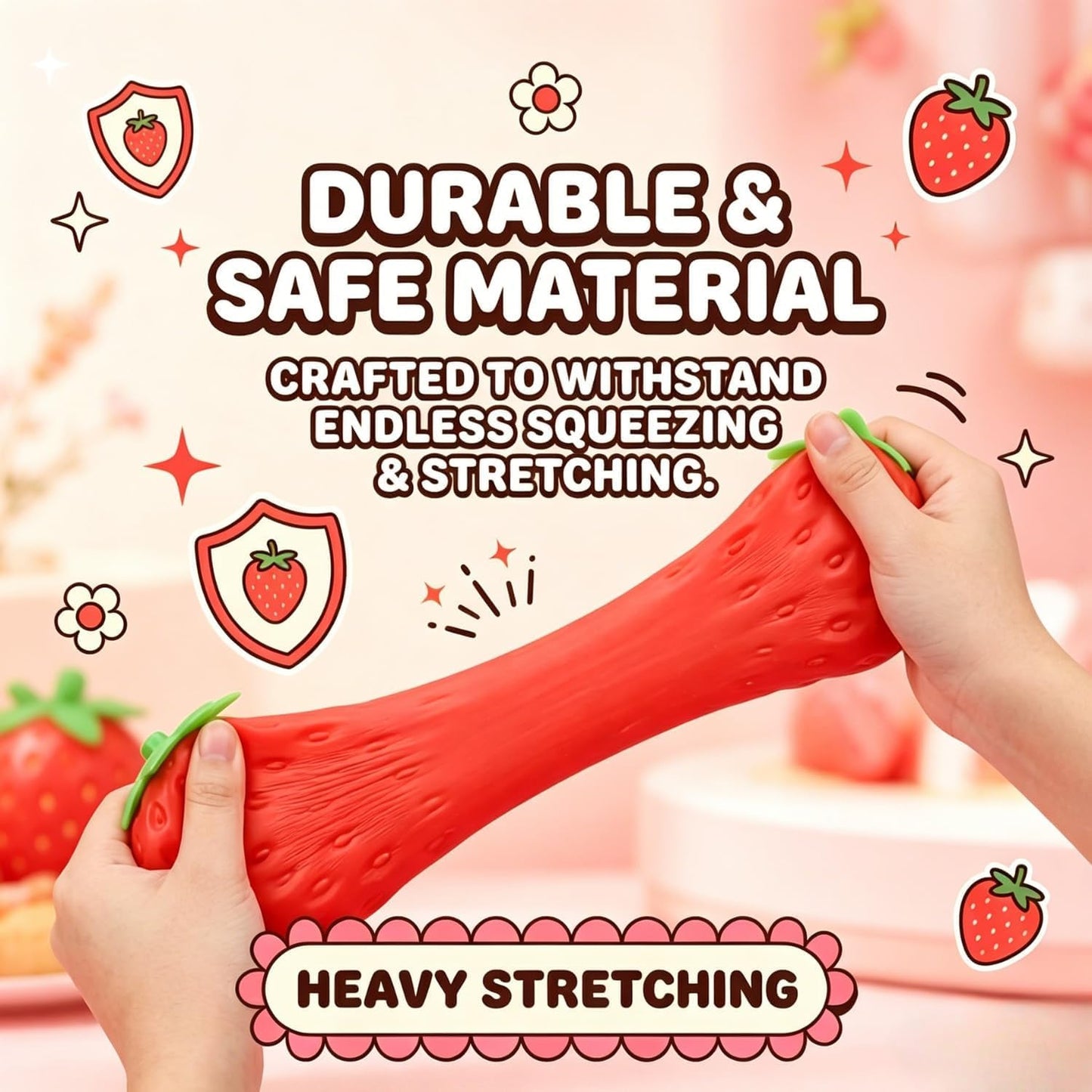 8in Giant Strawberry Squishy, Jumbo Big Cute Realistic Strawberry Stress Ball Soft Squishys Slow Rising Stress Ball for Anxiety Stress Party Favors (Giant Strawberry)