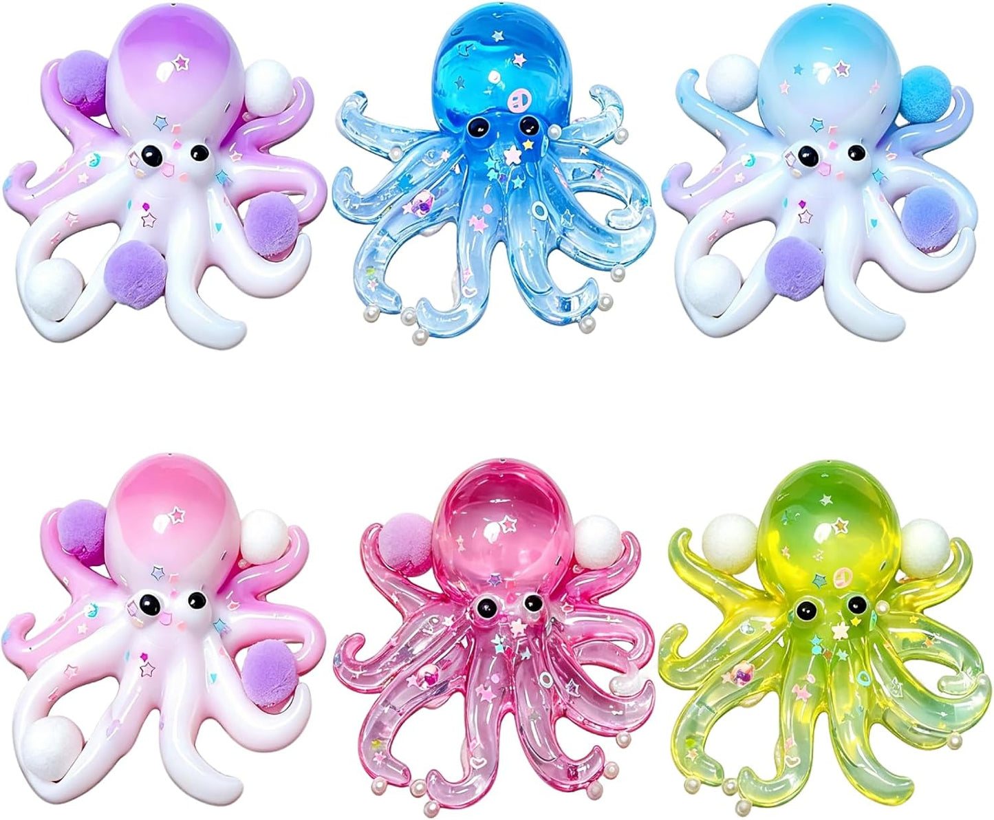 6 Pack Octopus Squishies, Slow Rising Squishies Octopu Stress Relief Stress Ball, Octopus Sugar Ball Sensory Toys for Teens and Adults, Squeeze Ball Set and Birthday Party Favors