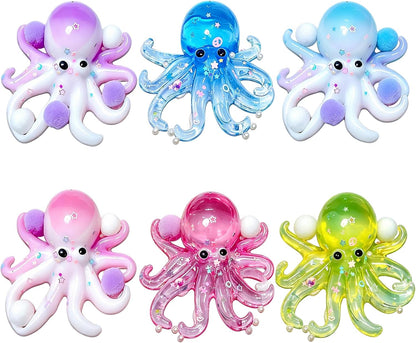 6 Pack Octopus Squishies, Slow Rising Squishies Octopu Stress Relief Stress Ball, Octopus Sugar Ball Sensory Toys for Teens and Adults, Squeeze Ball Set and Birthday Party Favors