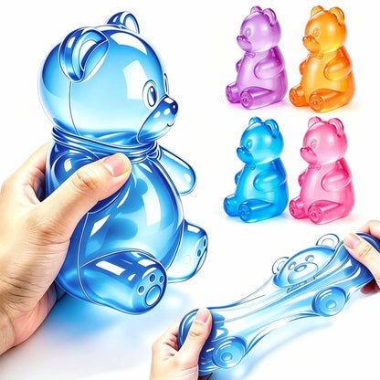 Gummy Bear Squishies Toys, Stress Bear Squeeze Toys (4 Pcs Pink) | Stress Balls Birthday Gifts Halloween Party Favors