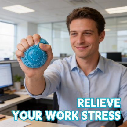 Fuzz Ball Squishy Stress Ball Slow Rising Memory Foam Fidget Squishy Fuzz Balls Adults Anxiety Stress Relief Toys - Blue