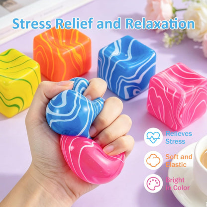 Swirl Cube Squishy, 2.2in Fidget Toys Squishy Stress Cube Slow Rising for Adults Kids, Anxiety Relief, Small Squishy Toys for Classroom Prizes, Birthday Gifts, Party Favors (Blue)