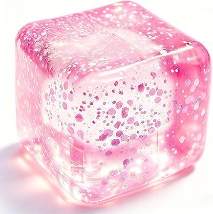 Glitter Ice Cubes Stress Balls Fidget Toys, Stress Cube Slow Rising Squeeze Toys for Adults, Desktop Toy Christmas, Birthday Party Gifts (Purple)
