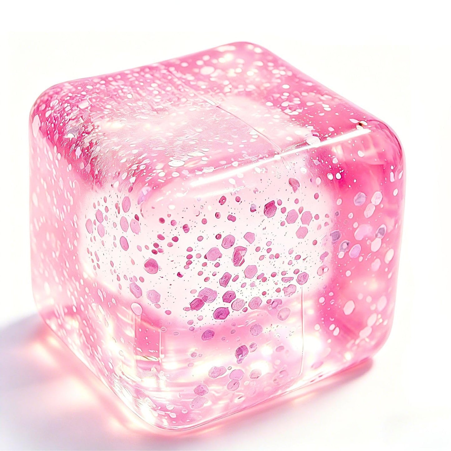 Glitter Ice Cubes Stress Balls Fidget Toys, Stress Cube Slow Rising Squeeze Toys for Adults, Desktop Toy Christmas, Birthday Party Gifts (Purple)