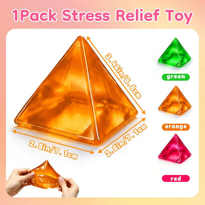 Pyramid Squishy Fidget Toys, Triangle Slow Rising Squishy Toys, Soft Sensory Stress Balls for Adults Anxiety Relief Party Favors Birthday Gift (Orange)